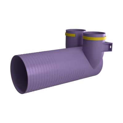 Присоединительная коробка Provent VPP 125/75×2 на 2 выхода, угловая круглая