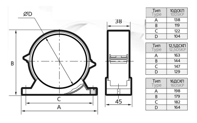 Держатель-соединитель круглого канала 12,5ДСКП