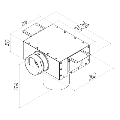 Присоединительная коробка потолочная Provent VPS 125/90×1 на 1 выход, круглая