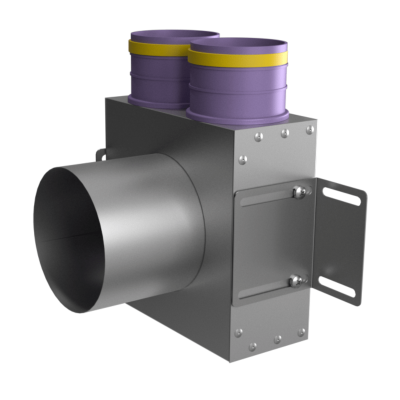 Присоединительная коробка потолочная Provent VPS 125/75×2 на 2 выхода, круглая