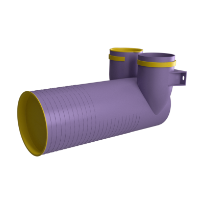 Присоединительная коробка Provent VPP 125/75×2 на 2 выхода, угловая круглая