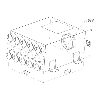 Присоединительная коробка Provent KV 200/75×15 на 15 выходов