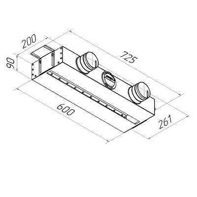 Вентиляционная решетка щелевая Provent VPN 500/75×3 на 3 выхода